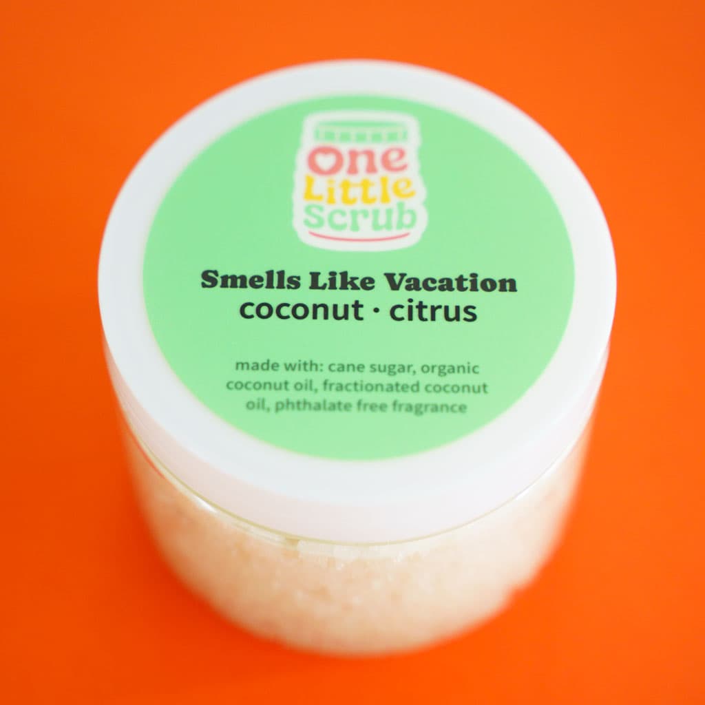 Smells Like Vacation sugar scrub jar